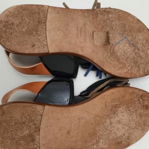 reg. $600+ Size 6 Isabel Marant Flat Leather Pompom Fringes Tassel Sandals - Picture 3 of 9